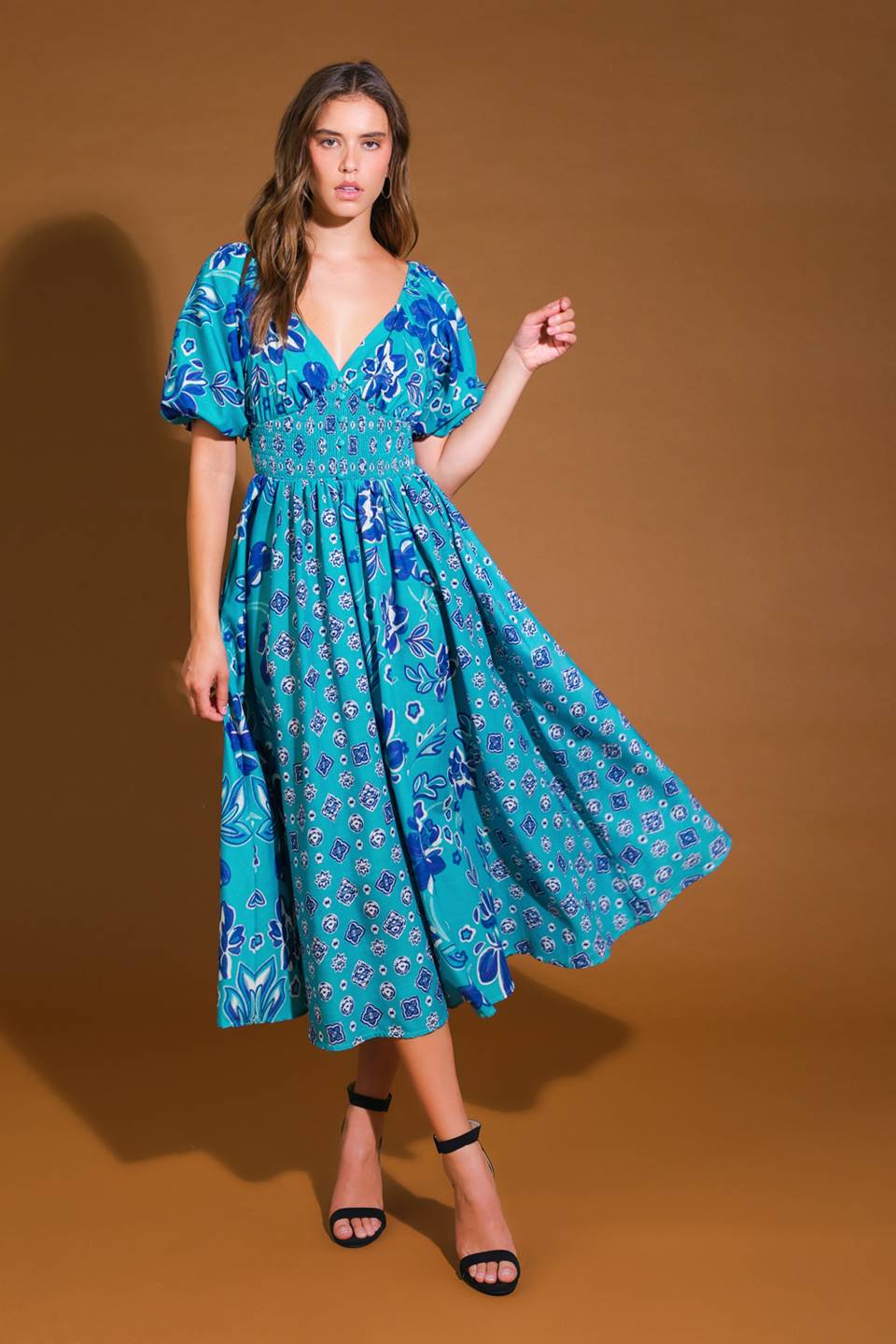 NEW CASTLE WOVEN MIDI DRESS Flying Tomato